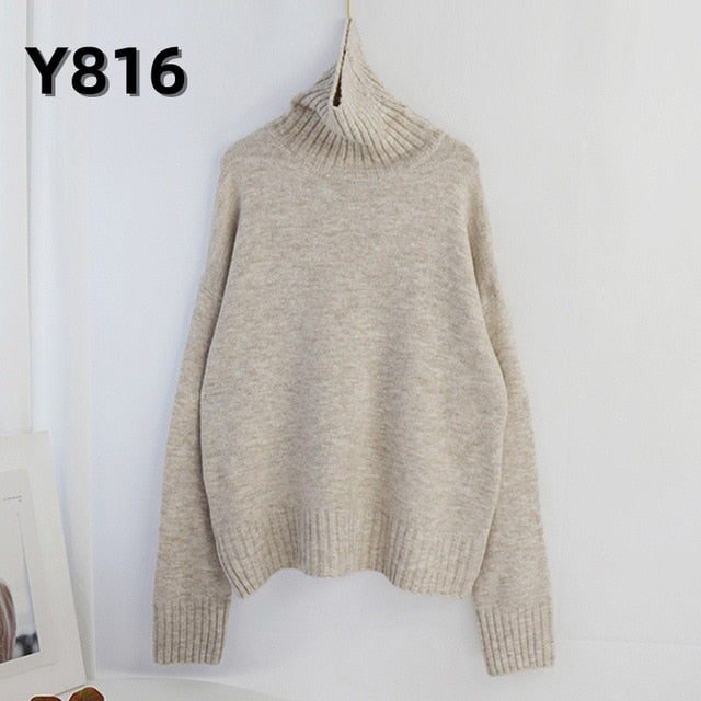 Women Knitted Turtleneck Cashmere Sweater