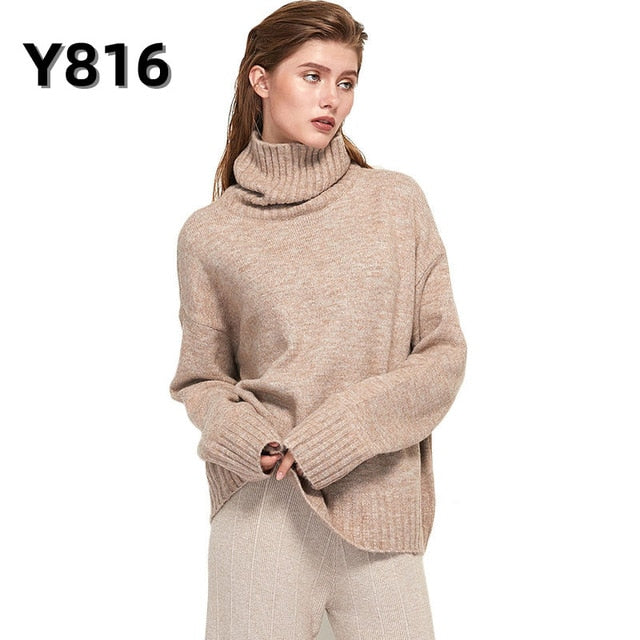 Women Knitted Turtleneck Cashmere Sweater