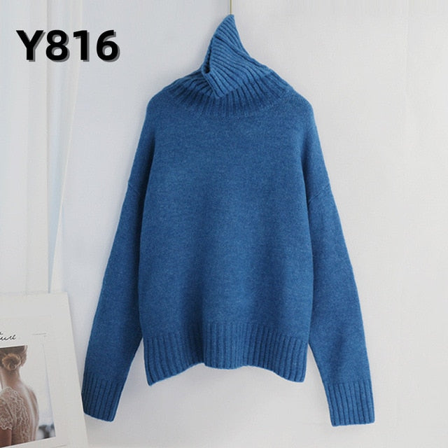 Women Knitted Turtleneck Cashmere Sweater