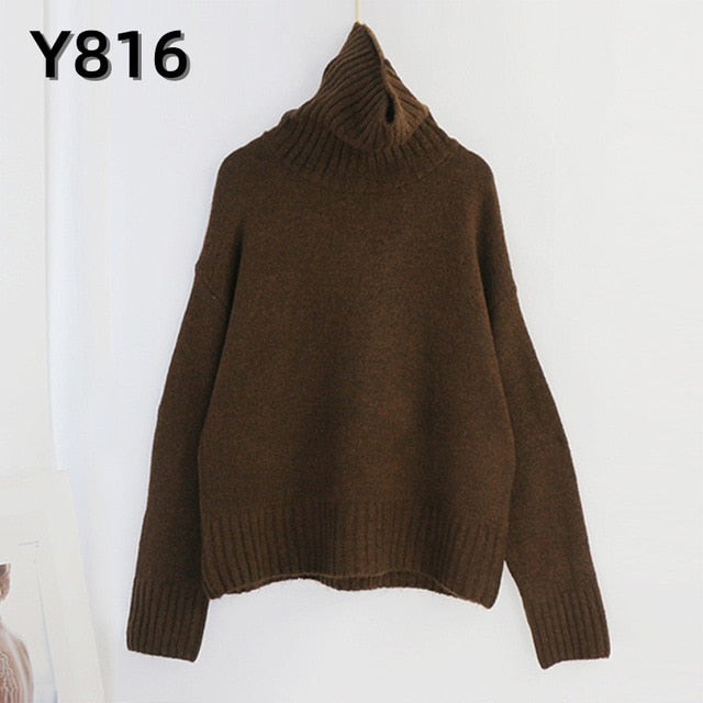 Women Knitted Turtleneck Cashmere Sweater